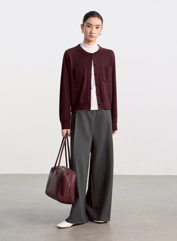 雙口袋工裝風開襟外套