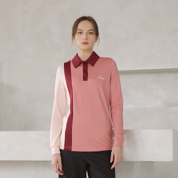 高爾夫系列｜條塊狀剪接POLO衫 女版 #P30122