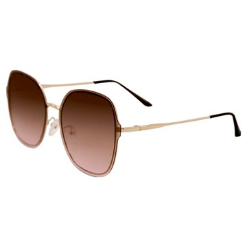 ALEGANT 輕時尚透視金屬鏡框UV400太陽眼鏡  果凍棕  135mm