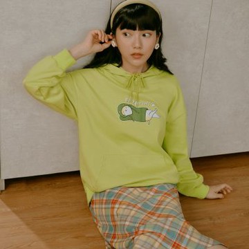 OB嚴選中大尺碼-貓小姐．棉質帽T橘貓印花連帽上衣《IC0019》