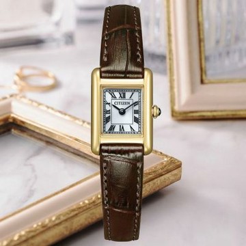 CITIZEN星辰 LADY S系列 光動能 復古時尚腕錶 開學季 禮物 送禮 24.5mm / EG2797-13A