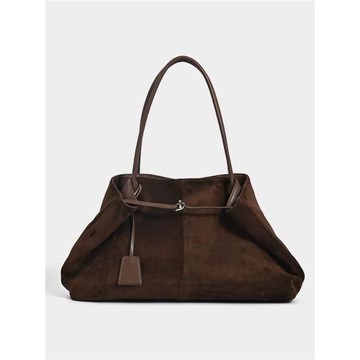 白緹雅2025新款復古高級感麂皮絨托特包包慵懶風大容量單肩手提包