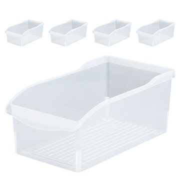 Living Sunday 半開放式冰箱收納盒  L(175 x 320 x 130mm)  5入  半透明