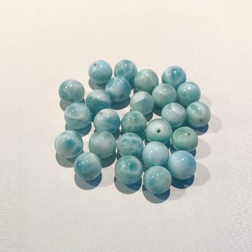 【肯爸水晶嚴選】高品質拉利瑪7mm/海紋石/全孔/隔珠/配珠/材料珠/DIY/單顆/單珠/飾品/水晶/天然/正能量