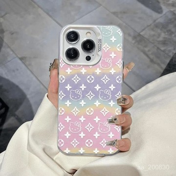 ✨限時下殺✨ins風凱蒂可愛iPhone15/14係列亞克力防摔邊框保護套
