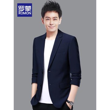 羅蒙2025新款春秋季單西服男士純色韓版商務休閑英倫風小西裝外套