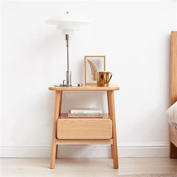 【hoi! 好好生活】源氏木語西雅圖橡木單抽邊几Y00J10