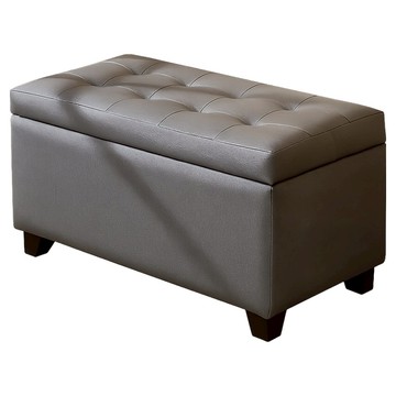 BuyJM 耐磨貓抓皮羅伯特實木腳掀蓋沙發椅 收納椅 沙發凳 長77公分 御鐵灰  1個