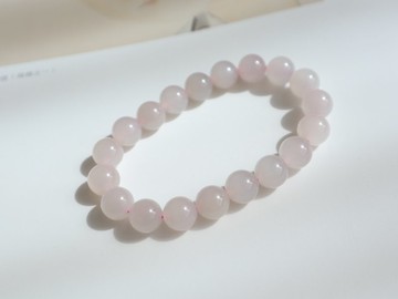 天然冰底藕粉和田玉手鏈 玉質細膩 冰冰爽爽 女生禮物送女友 10mm