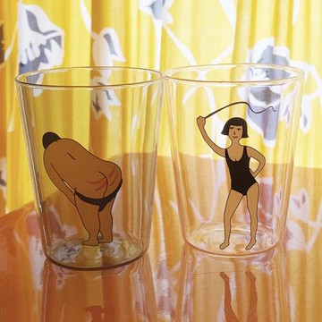 YIZISTORE彩色玻璃杯家用大容量男士茶杯子ins風女夏季個性情侶杯