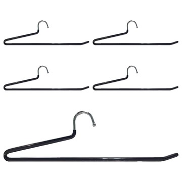 SHIMOYAMA 浸膠鵝型褲架 郵購盒 小貨 L 32.5 x 8.5cm 5支  亮光黑色  1組