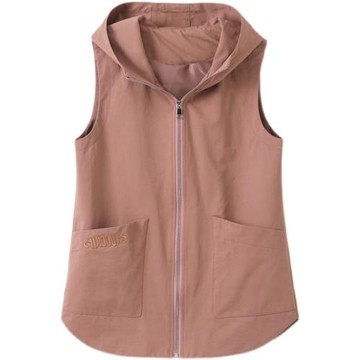 休閑馬甲外套女中長款2025年新款春秋季寬松大碼百搭背心連帽上衣