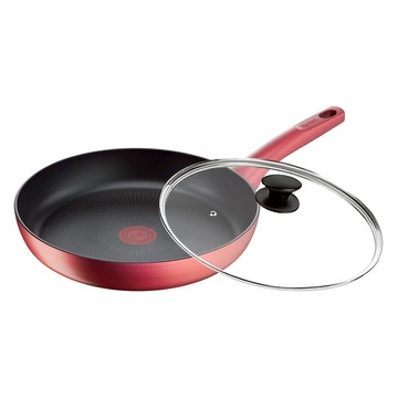Tefal 特福 完美煮藝系列 電磁爐適用不沾平底鍋 + 玻璃蓋  1組