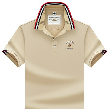 【新款熱賣】保羅夏潮流新款翻領Polo衫商務刺繡輕奢休閑男士涼感上衣短袖體恤