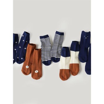 長絨棉 兒童五雙裝棉襪 男童女童中筒襪子中童卡通襪 秋冬款 童襪