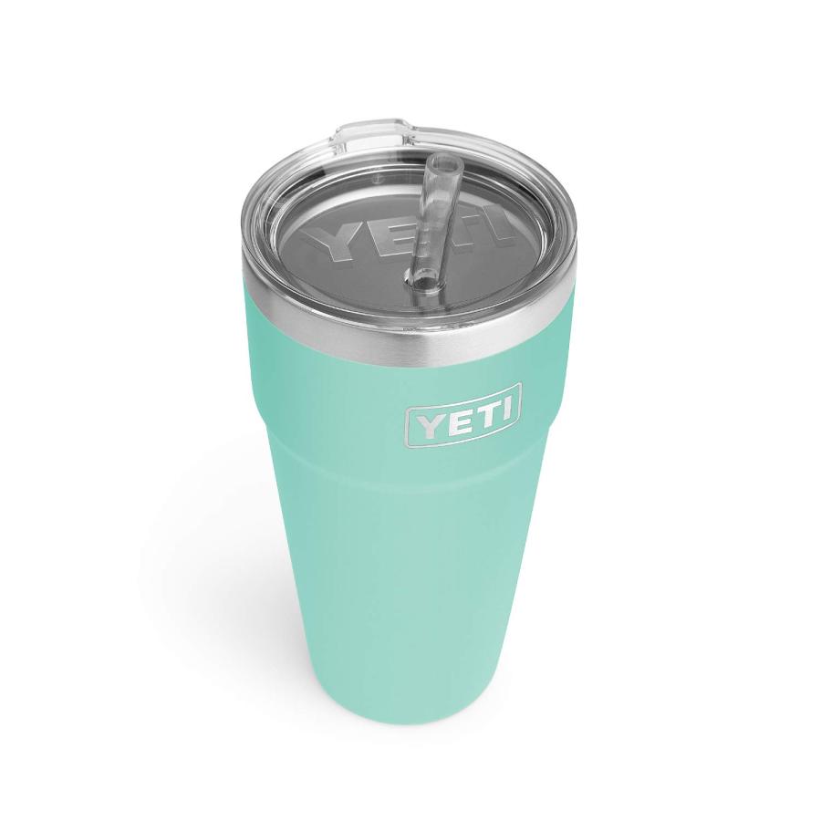 YETI Rambler 26オンス ストローカップ ストロー蓋付き 真空断熱 ステンレス製、シーフォーム