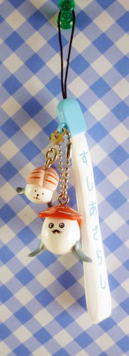 【震撼精品百貨】日本精品百貨-手機吊飾/鎖圈-壽司造型-白色