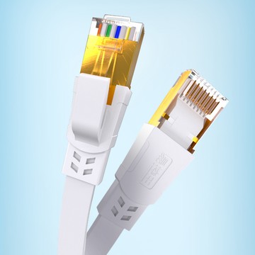 易控王 0.5米 八類網路扁線 CAT8 40Gbps 26AWG 四對八芯雙隔離(30-622-01)