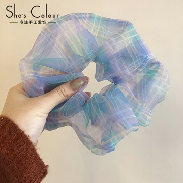 大腸發圈女夏季歐根紗頭繩發繩豬肥腸發帶年新款頭飾頭花