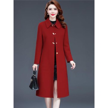洋氣雙面羊絨大衣女裝中長款2024新款秋冬氣質修身呢子羊毛呢外套