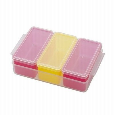 曙産業 キューブストッカー 3ピース トレー付 ピンク&イエロー CP-1480