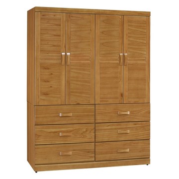 MUNA家居 愛莉絲柚木色5X7尺衣櫥 151.5X59.4X204.5cm