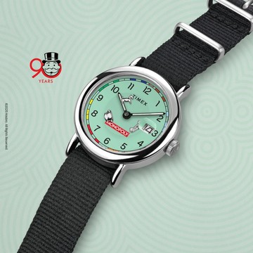 【TIMEX】天美時 x Monopoly Weekender 37 毫米 桌游 地產大亨 大富翁 聯名手錶(綠x黑 TXTW2Y47000)