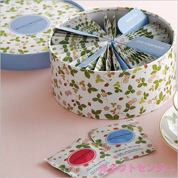 日本WEDGWOOD英式精品茶包組合草莓茶早餐茶野餐茶婚禮小物英式下午茶禮盒附圓形收納禮盒36入款現貨