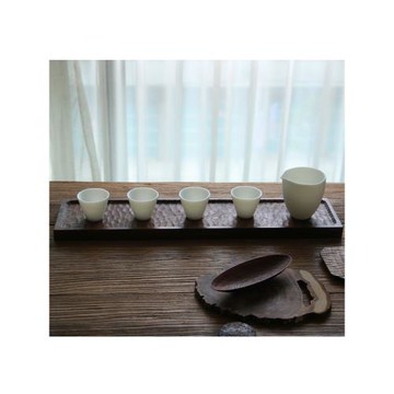 雨木匠| 日式 黑胡桃手工實木雕刻 糕點餐盤長方形托盤 干泡茶盤