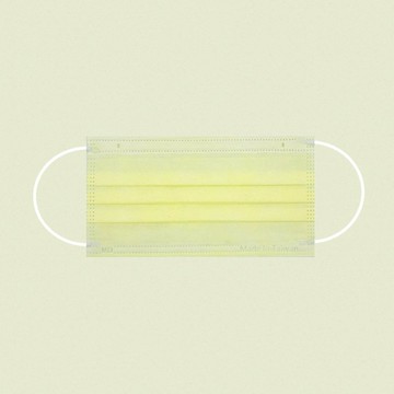 平面醫療口罩 (成人 50片/盒) 鵝黃 台灣製 l THG兆鼎生醫