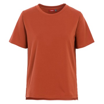 棉感彈力開衩T-shirt-磚紅(女266114950)