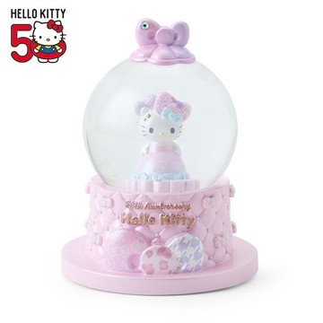 真愛日本 2024 聖誕限定 凱蒂貓 kitty 50周年 造型雪花球 發光雪花球 擺飾 雪花球 收藏 JD112