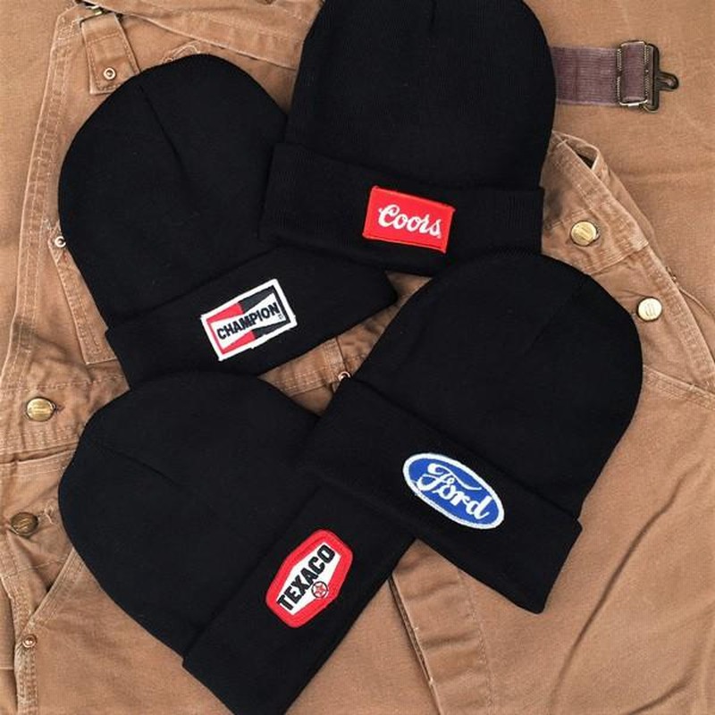 ニットキャップ CHAMPION COORS FORD TEXACO ワッペン付 ワッチ