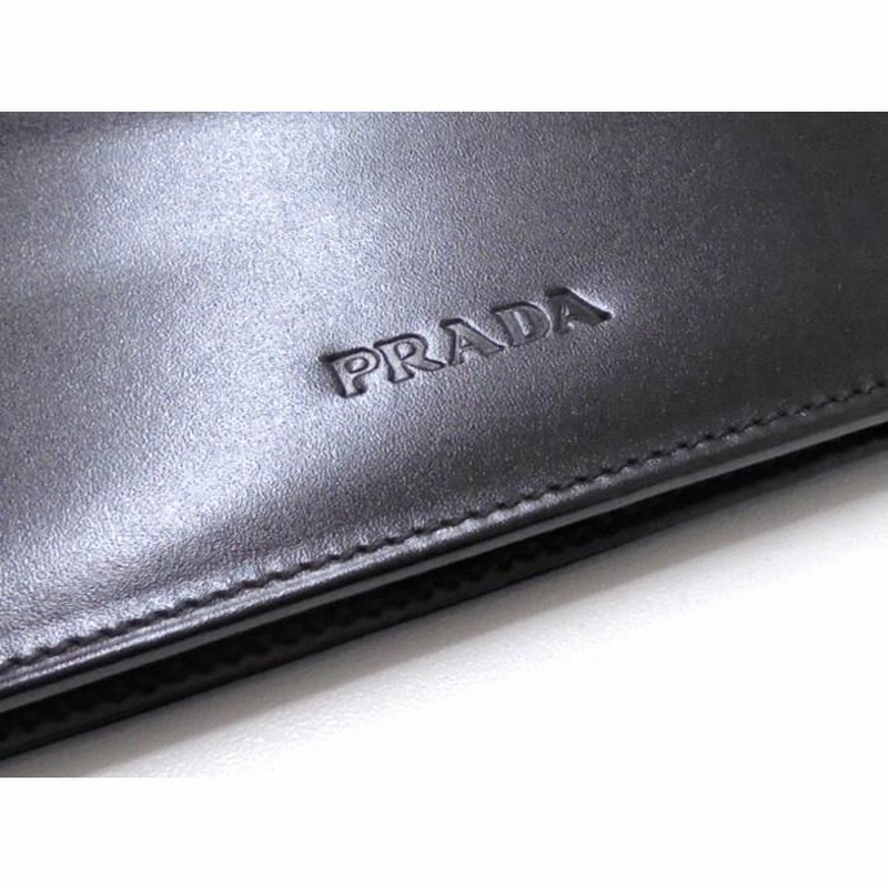 プラダ PRADA 手帳カバー レザー ブラック【中古】[fr] | LINEショッピング