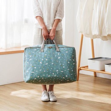 E.City_棉麻文青風大容量衣物棉被萬用收納袋