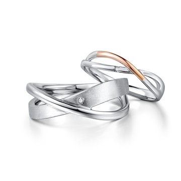 KOR蔻兒鑽石 相信愛情 鑽石K金白鋼 情侶戒指/對戒