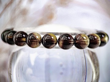 【頂級半盆塔山魔晶宙斯】天然黑茶黃水晶手鍊|實品攝