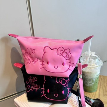 化妝包🎀 刺繡kitty旅行可愛化妝包大容量防水便攜收納袋洗漱化妝品護膚品