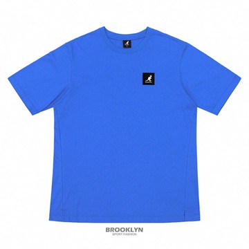 KANGOL 短T 寶藍 方格 袋鼠 大LOGO 短袖 上衣 男 6225100594