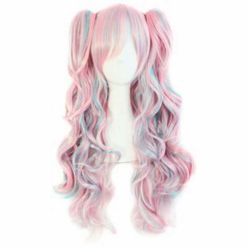 ウィッグ ツインテール風 パステルカラー グラデーション ウェーブロング ピンク系 通販 Lineポイント最大1 0 Get Lineショッピング