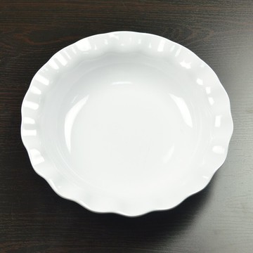 高檔A5仿瓷餐具創意白色荷葉碗火鍋配菜盤子湯盤酒店餐廳密胺深盤