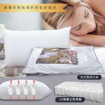 Victoria  50顆袋裝獨立筒彈簧透氣壓縮枕  (2顆)