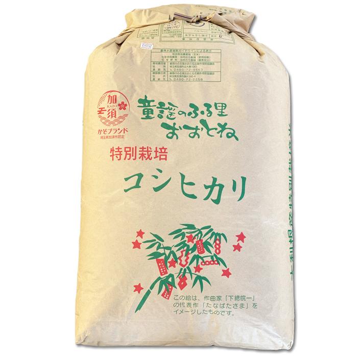 令和5年産 残留農薬ゼロ コシヒカリ 玄米 30ｋｇ　北川辺 大利根産 特栽減減  送料無料