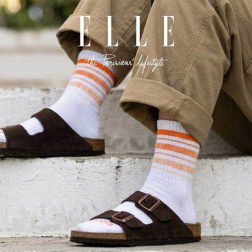 【ELLE】 清新調色盤 翻轉字體 條紋 踝襪 襪子 少女襪 漸層 棉襪 休閒襪 流行 日系 韓系 女襪 長襪