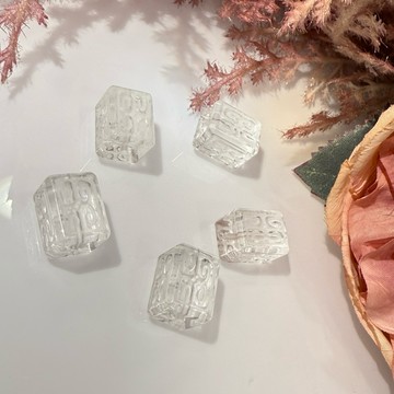 💕 𝓒. 𝓣 晶寶💕白水晶迴紋方糖珠 設計 diy 單珠 散珠