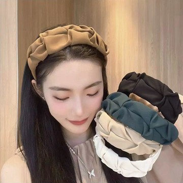 【七號】高級感扭結褶皺髮箍女寬邊高顱頂壓發頭箍髮卡洗臉化妝髮夾頭飾免運