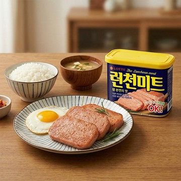 韓國樂天LOTTE 經典特製午餐肉罐頭340g/罐戶外露營野餐防災泡菜鍋韓式部隊鍋燒烤飯糰炒飯百搭萬用料理宵夜消夜下酒菜 減塩不死鹹快速上桌懶人救星 廚房必備 韓式料理控必買 韓國必買
