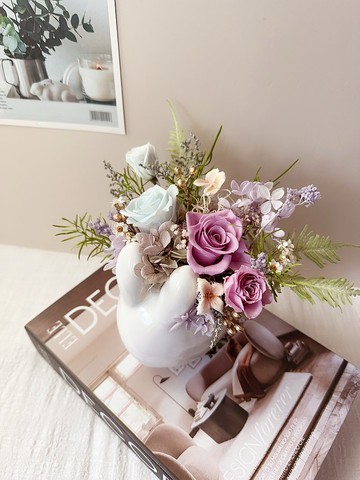 永生花兔子開幕盆花/開幕花禮/居家裝飾