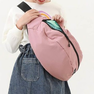 日本 devirock - 飽和色大容量側揹腰包(親子通用)-粉紅 (約17x43x11cm)