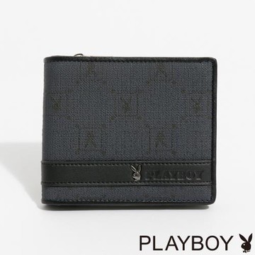 PLAYBOY - 短夾附零錢袋  Mbition系列 - 深藍色